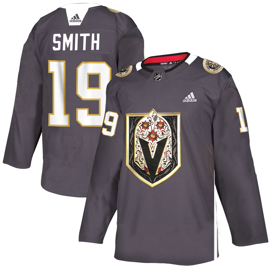 Men's Vegas Golden Knights #19 Reilly Smith Grey Latino Heritage Night Stitched NHL Jersey